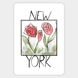 New York Rose Duo Vintage Magnet